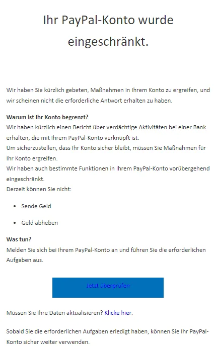 Paypal Konto Bestätigung