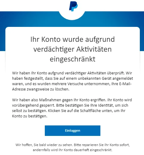 PayPal Konto Sperrung