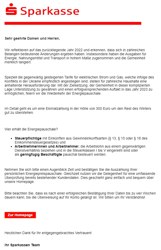 Sparkassen Energiepauschale