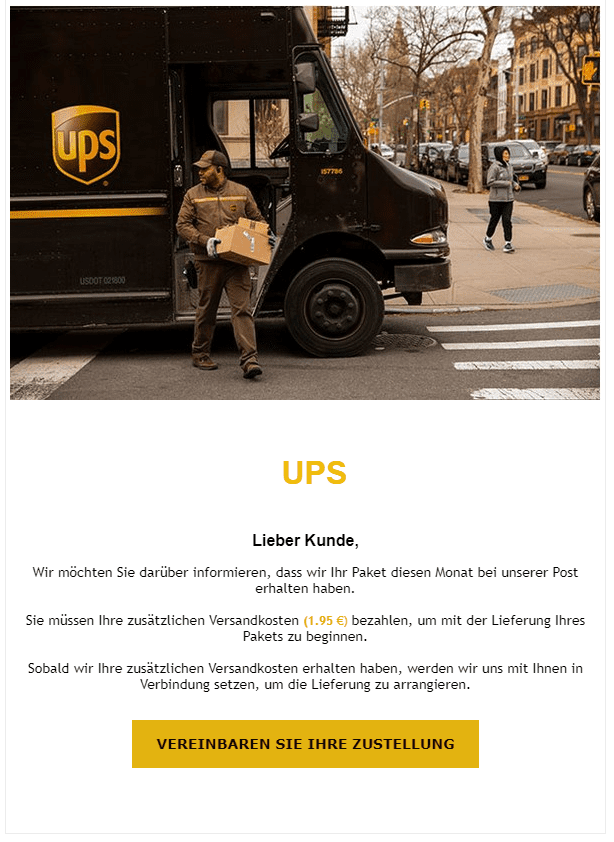 UPS Phishing Betrug