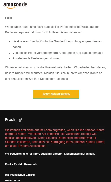 Amazon Deaktivierung Konto