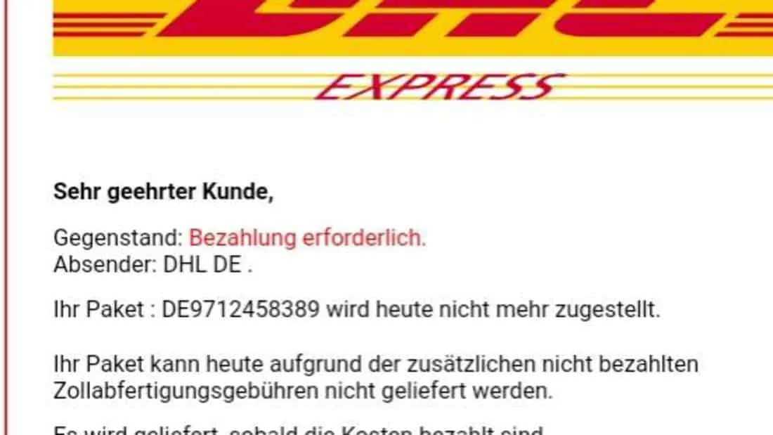 DHL Bezahlung erforderlich