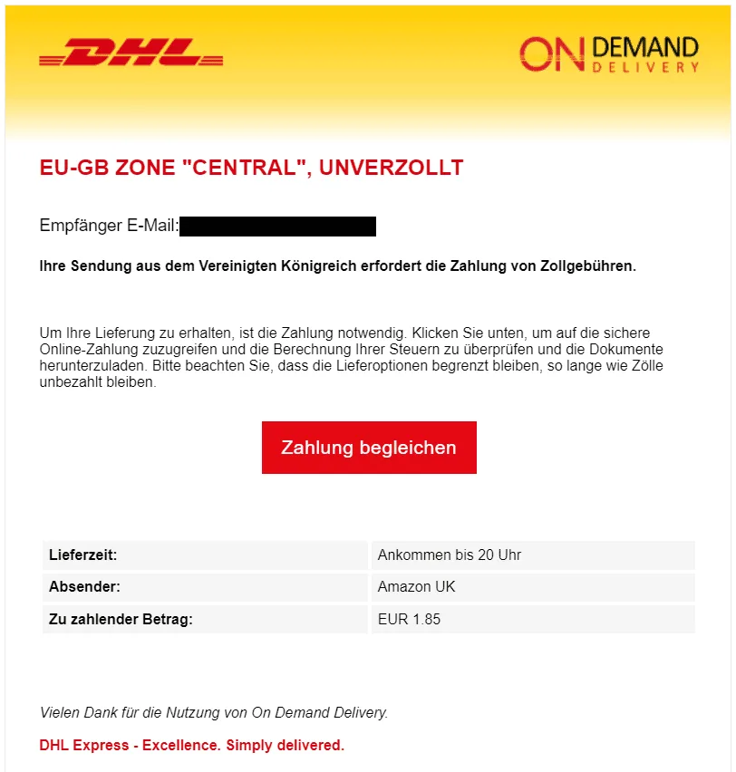 DHL Paket Großbritannien