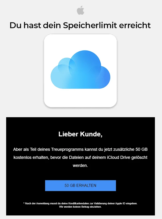 iCloud Speicherlimit erreicht
