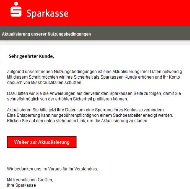 Sparkasse Aktualisierung Nutzungsbedingungen