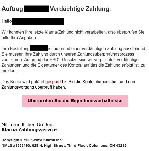Klarna Phishing Fake Mails & Fake SMS [2025]