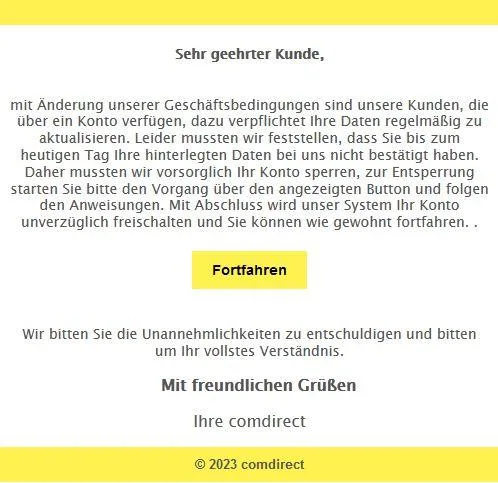Comdirect Änderung Geschäftsbedingungen