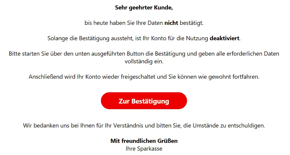 Sparkasse Datenbestätigung durchführen