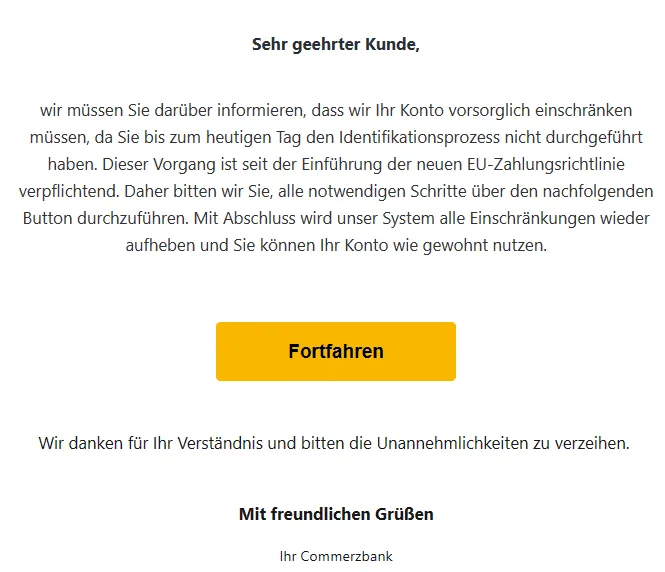Commerzbank Konto Einschränkung EU Zahlungsrichtlinie