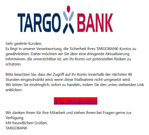Targobank Konto aktualisieren