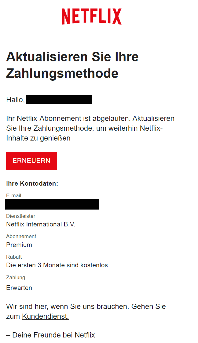 Netflix Abo abgelaufen