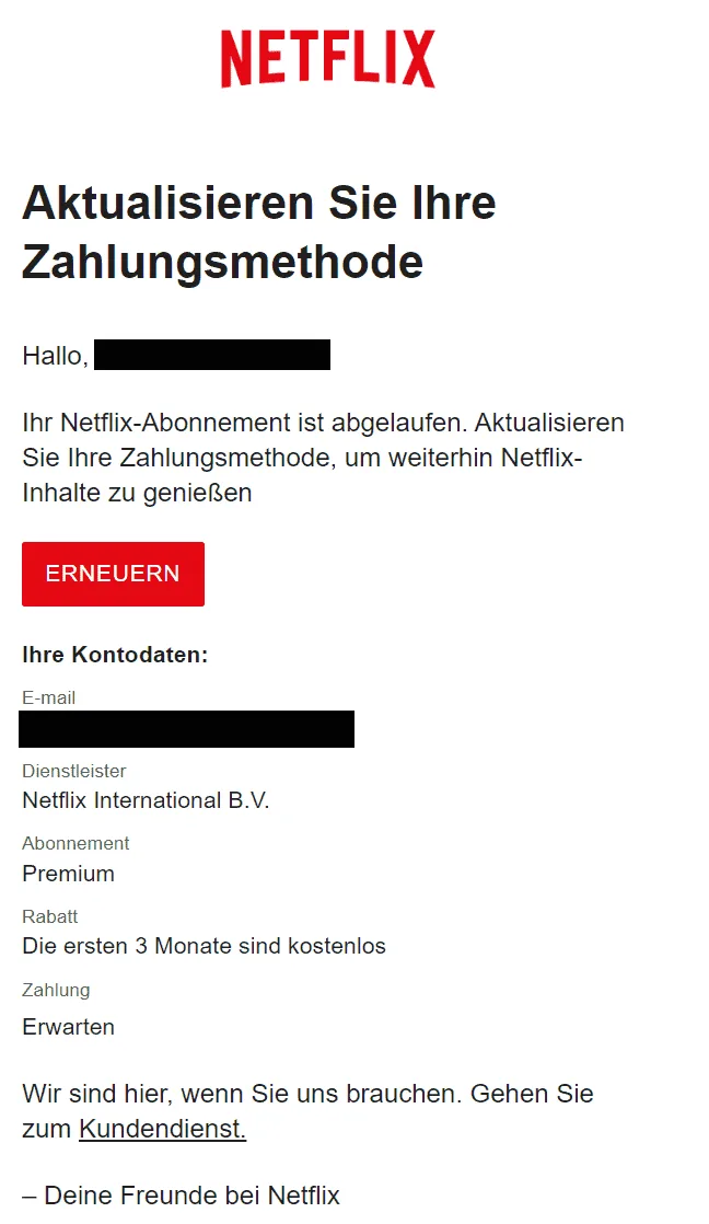 Netflix Abo abgelaufen
