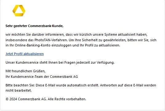 Commerzbank PhotoTan Aktualisierung