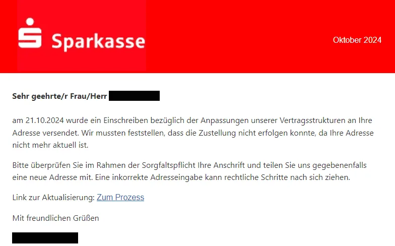 Sparkasse Spezifische Datenabfrage