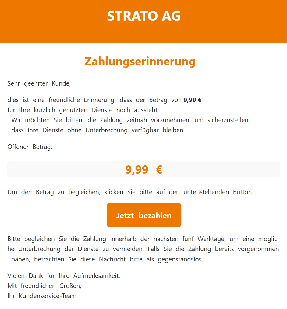 Strato Phishing