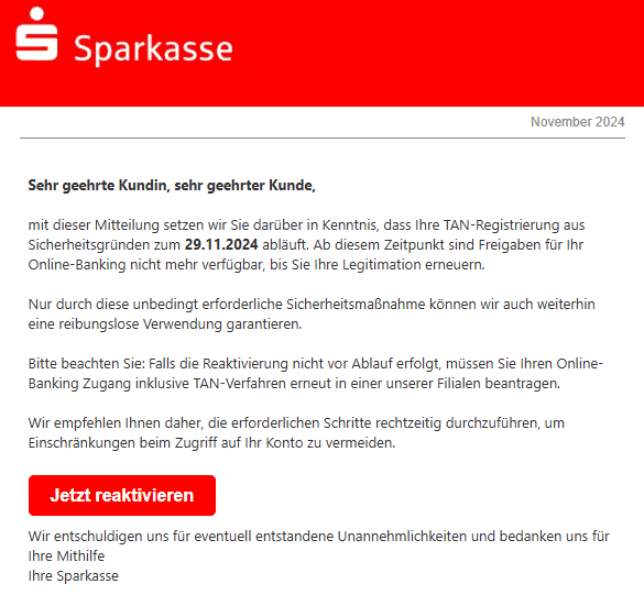 Sparkasse Phishing