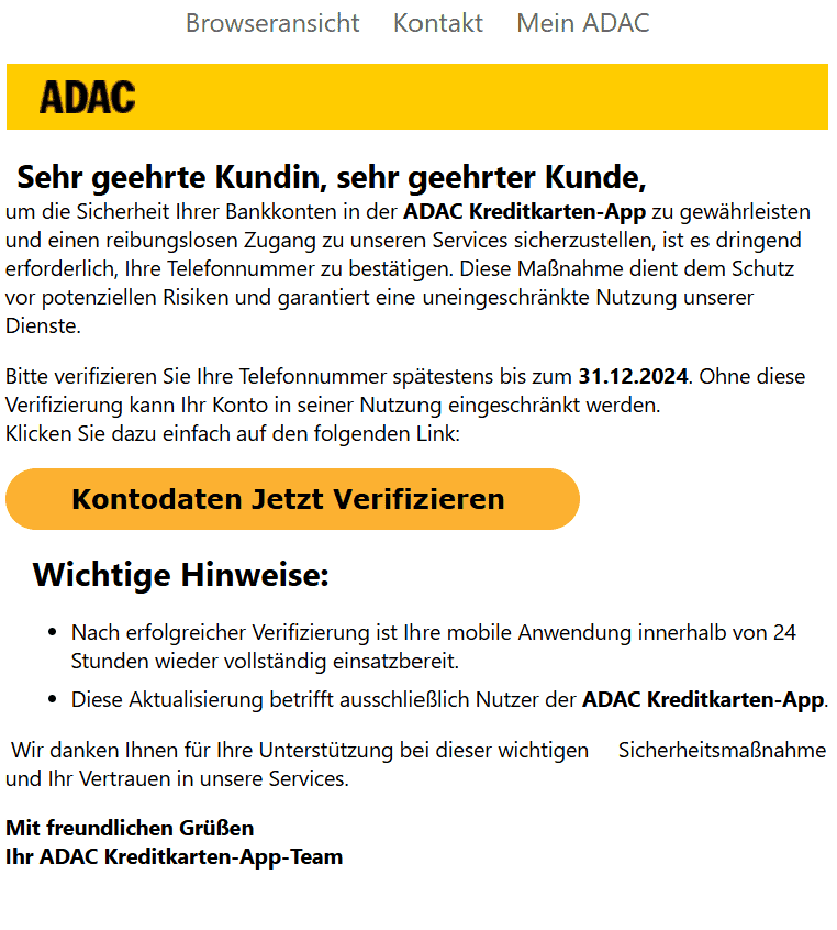 ADAC Phishing