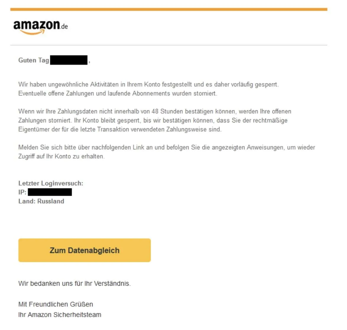 Amazon Phishing Mail/SMS