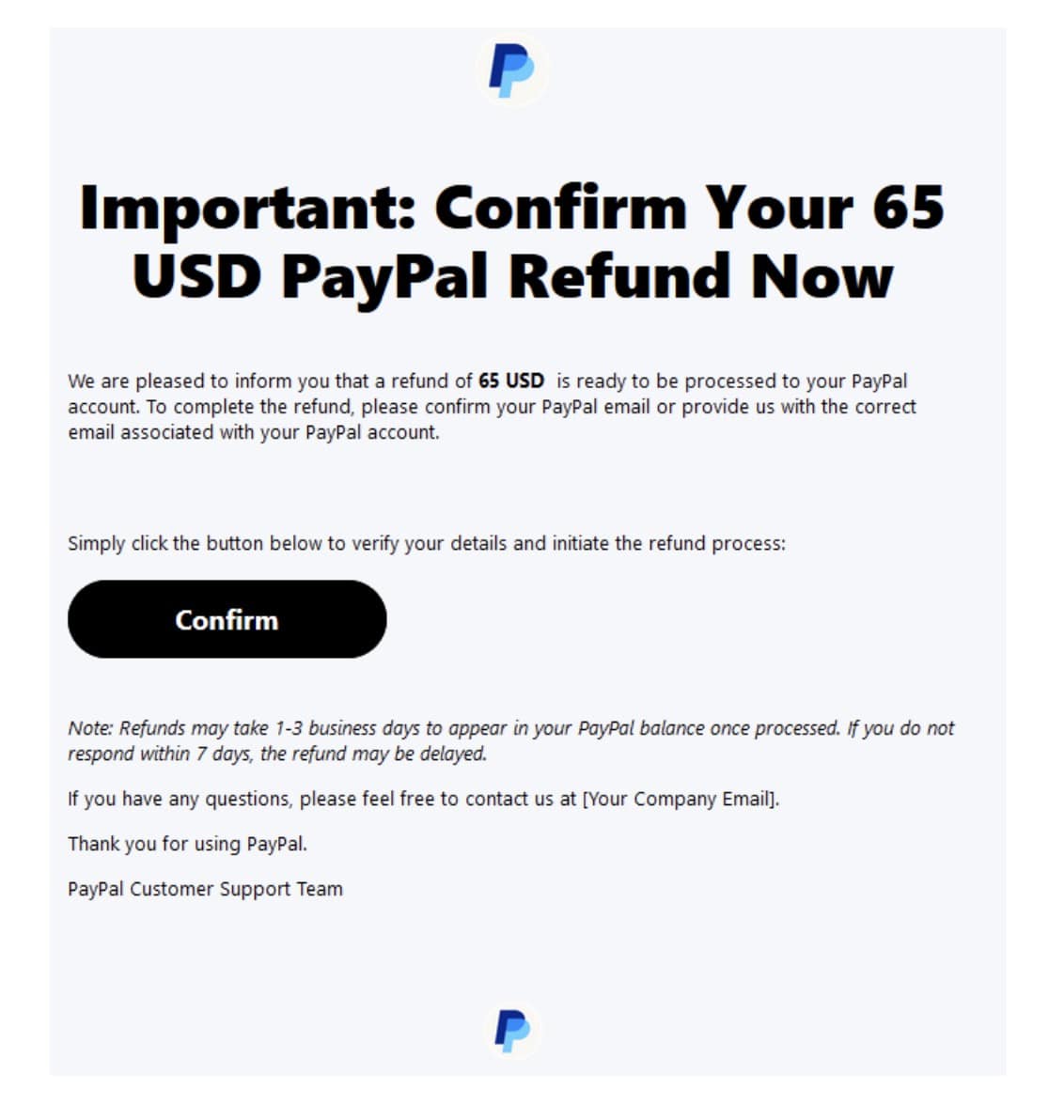 Paypal Phishing Mail/SMS