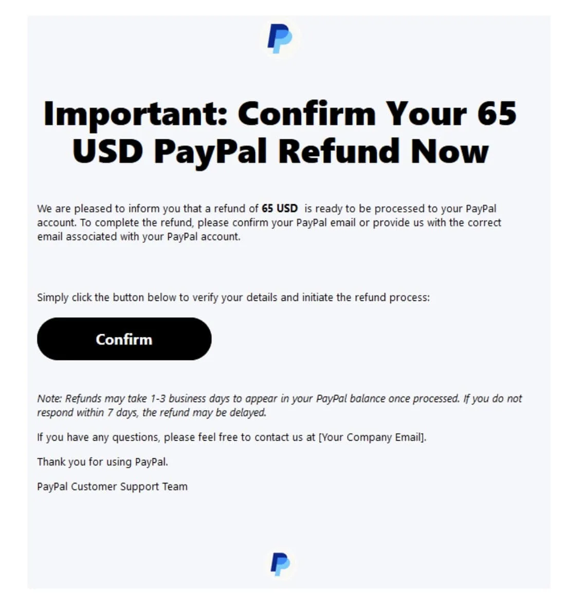Paypal Phishing Mail/SMS