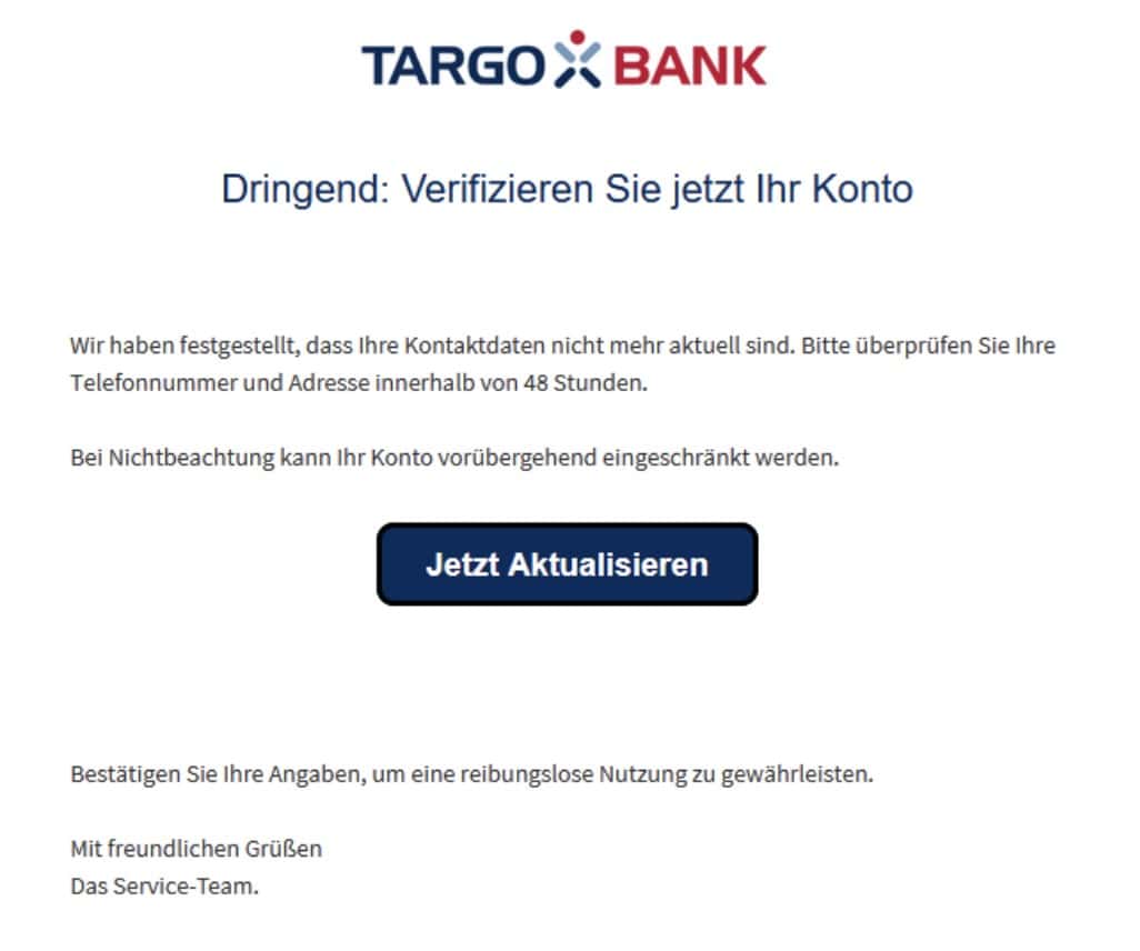 Targobank Phishing Mail/SMS