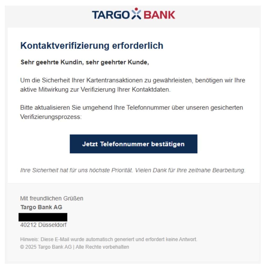 Targobank Phishing Mail/SMS