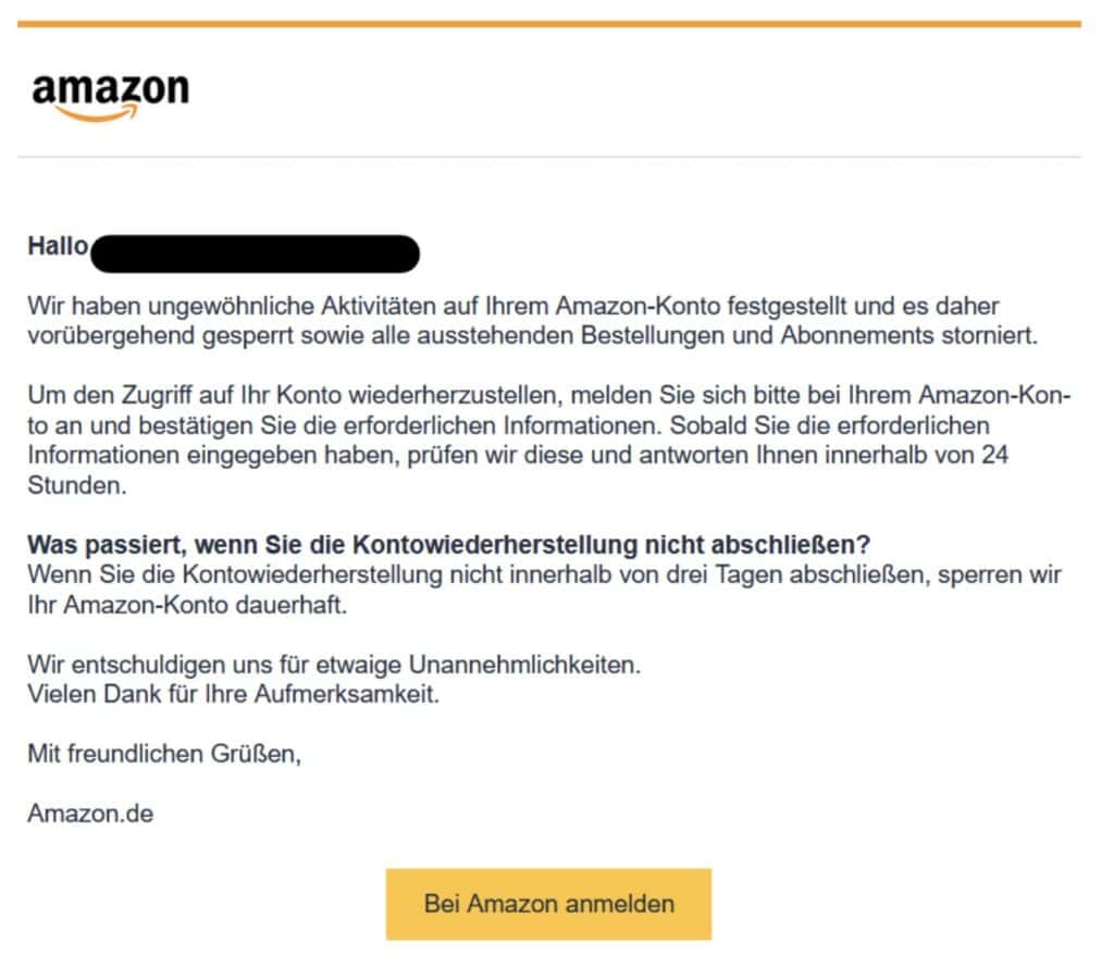Amazon Phishing Mail/SMS