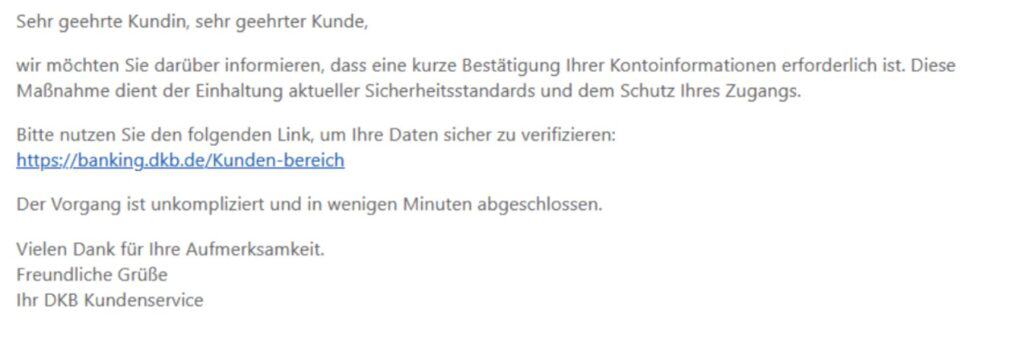 DKB Phishing Mail/SMS