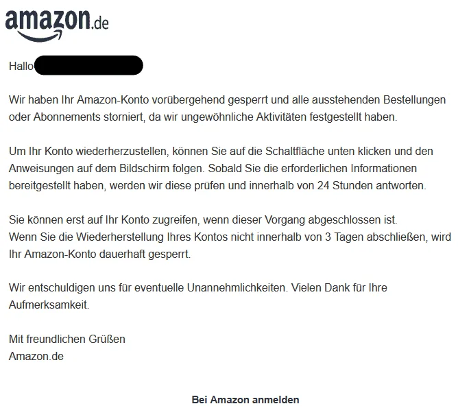 Amazon Phishing E-Mail