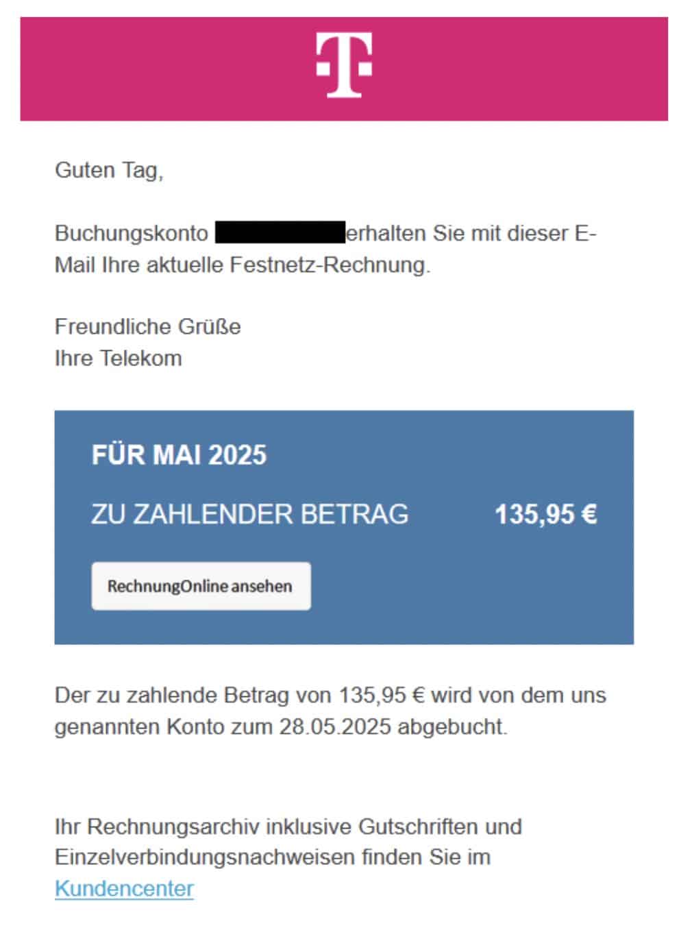 Telekom Phishing Mail/SMS