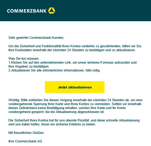Commerzbank Phishing E-Mail