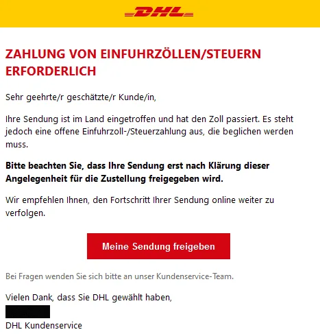 DHL Phishing E-Mail