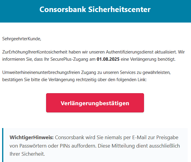 Consorbank Phishing E-Mail