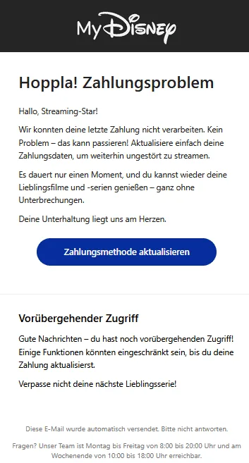 Disney Phishing E-Mail