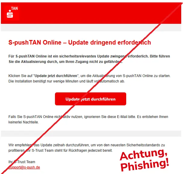 Sparkasse Phishing E-Mail