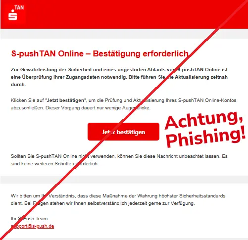Sparkasse Phishing E-Mail