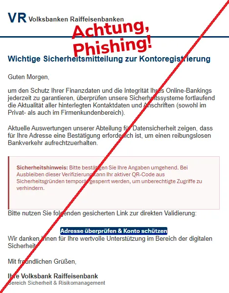 Volksbank Phishing E-Mail