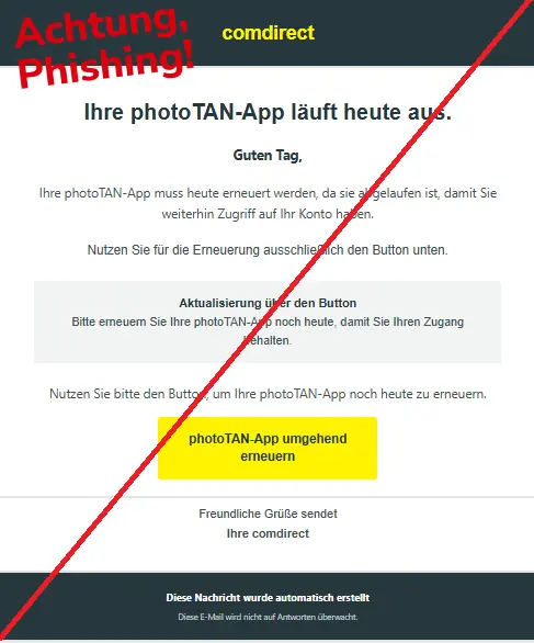comdirect Phishing E-Mail