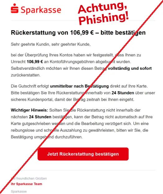 Sparkasse Phishing E-Mail
